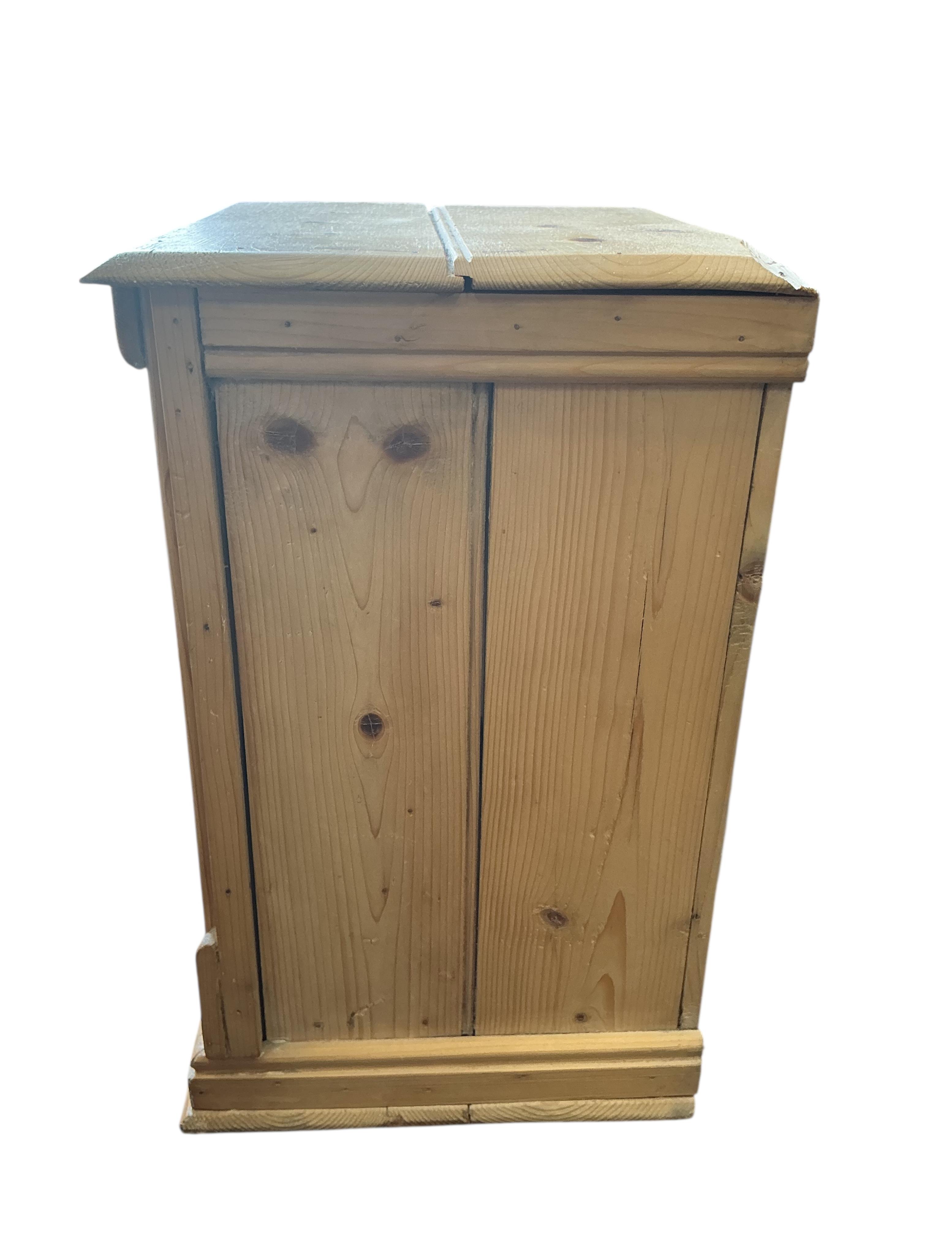 A small 19th century glazed pine table top cabinet, width 37cm, depth 29cm, height 46cm